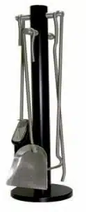 set 4 p. acier noir / inox rond