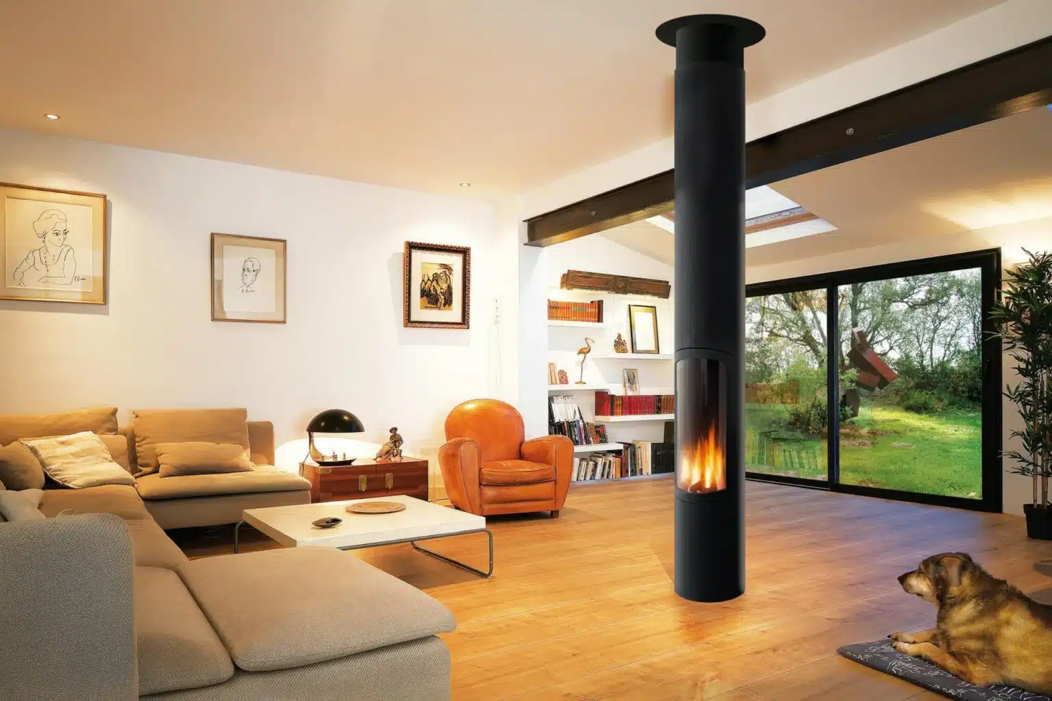 Slimfocus sur Pied – Cheminée à bois