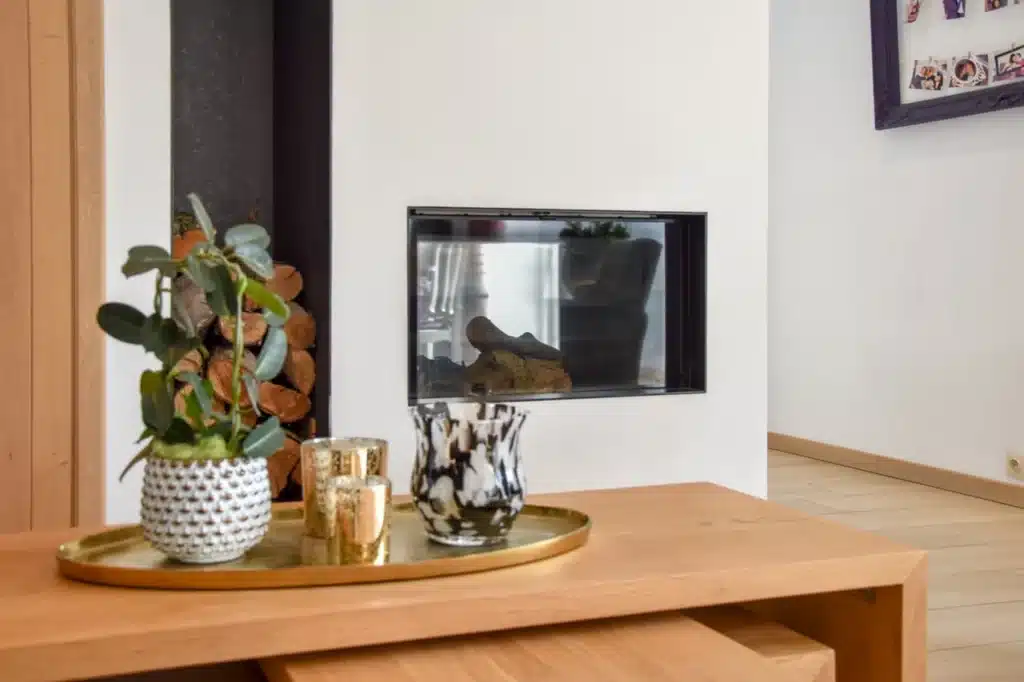 Réalisation Cheminées Liégeois : insert à bois posé chez un client